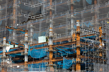 Obraz premium 高層ビルの建築現場 