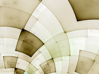 Abstract composition with circular checkered pattern