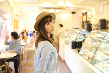 Asian girl in nature