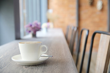 coffee on wood background