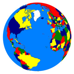 Northern hemisphere on planet Earth