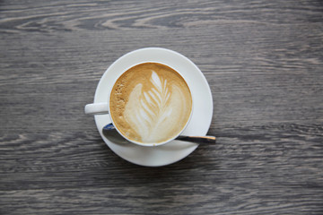 coffee on wood background