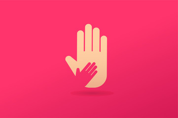 Hands care silhouette logo concept