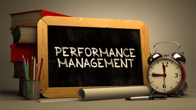 Hand Drawn Performance Management Concept on Chalkboard.