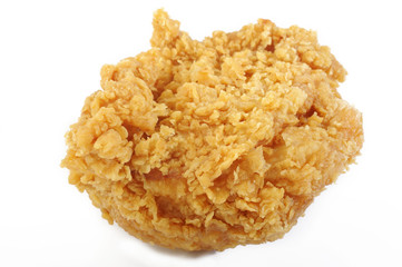 fried chicken breast on white background