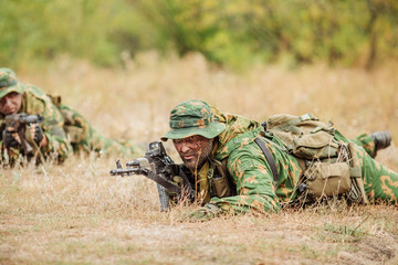 russian special squad engaged in the exploration of the area