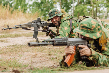 russian special squad engaged in the exploration of the area