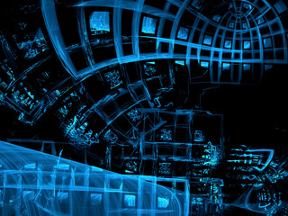 Abstract blue digitally generated image