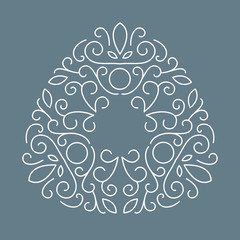 Vector line art style triangle frame with place for text.