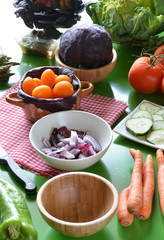 various types of fresh vegetables