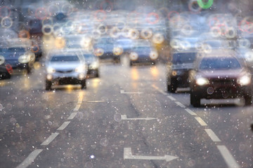 Obraz premium śnieg w tle miasta Expressway