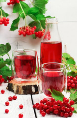 Viburnum (guelder rose) drink in glass