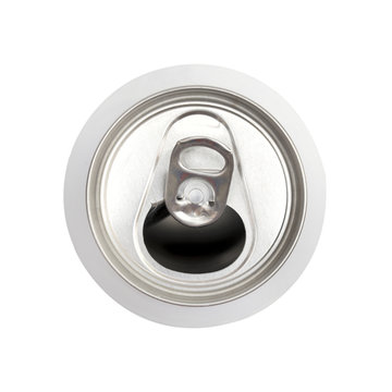 aluminum cans on the white background