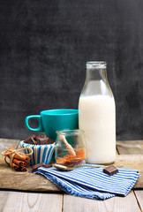 Ingredients for homemade cacao (cocoa)