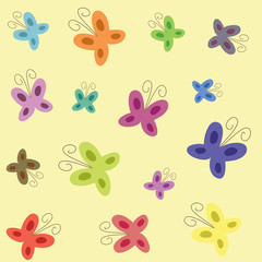 Fototapeta na wymiar Background seamless pattern with flying colorful butterflies.Vector illustration