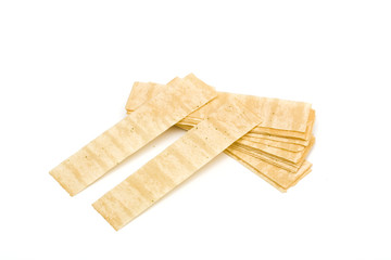potato chips on the white background