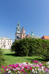Wawel Cathedral on Wawel hill in old town in Cracow in Poland