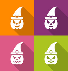 Halloween Carving Paper Pumpkins with Hats