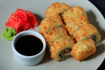 rolls portion serving traditional Japanese cuisine