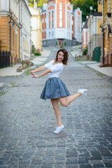 The beautiful girl in pin-up style