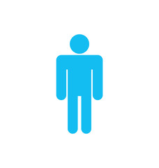  Flat icon of Male Isolated on White Background