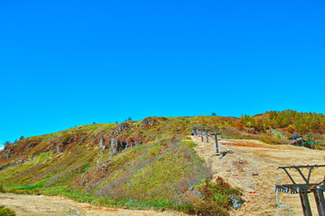 秋晴れの草津白根スキー場