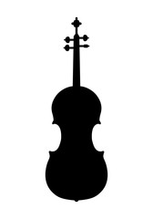 Music instrument Violin. Black silhouette. Vector illustration