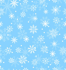 Seamless Pattern with Variation Snowflakes
