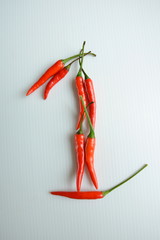 Chilli in form of number one