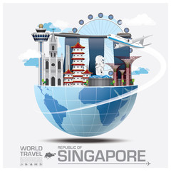 Obraz premium Singapore Landmark Global Travel And Journey Infographic