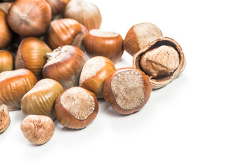 Hazelnuts isolated