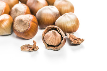 Hazelnuts isolated