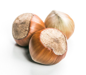 Hazelnuts isolated