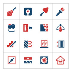 Set color icons of repair and building