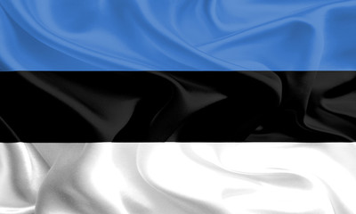 Waving Fabric Flag of Estonia