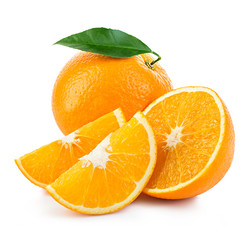 Orange fruit isolated on a white background.