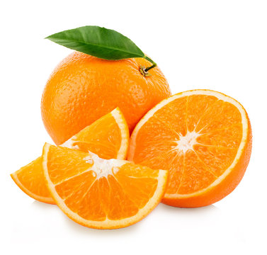 Orange fruit isolated on a white background.