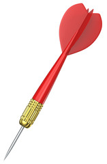 Red Dart Arrow. Isolated classic Dart Arrow. White background.