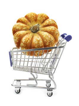 Pumpkin and shopping kart