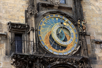 Medieval astronomical clock in Prague, Czech Republic