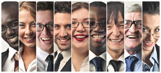 Smiling businesspeople