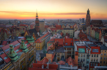 Wrocław panorama starego miasta