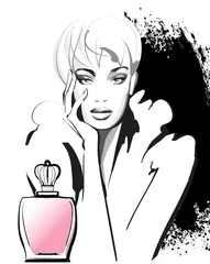 Foto op Plexiglas Woman advertising for a perfume © Isaxar