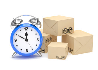 Package and alarm clock, delivery concept