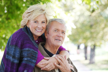 Smiling senior couple