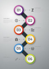 Fototapeta premium Vector illustration infographics timeline paper circles.