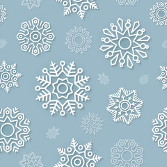 Stoffe zum Nähen Abstrakte Weihnachten Hintergrund nahtlose Muster mit Schneeflocken