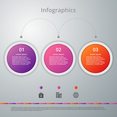 Obraz premium Vector illustration infographics three options.