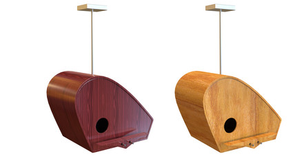 Birdhouse new design in wooden texture for birds