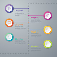 Vector illustration infographics six options